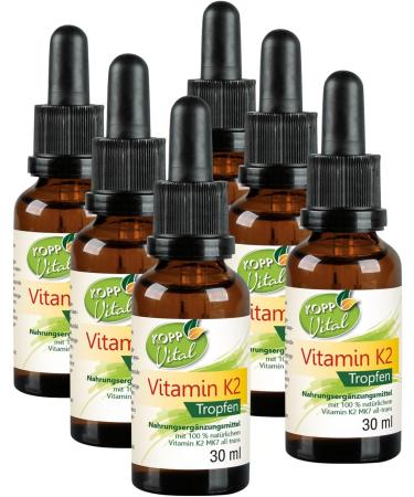 Kopp Vital Vitamin K2 Drops | Vegan | 6 x 30 ml | High Bioavailability | All-Trans 99.5% | MCT Oil | Soy-Free | Pharmacy Quality - Buy Online on GoSupps.com
