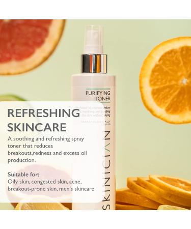 SKINICIAN Purifying Toner - Oil Control Toner - Facial Toner with Vitamin C - Spray Mist Facial Toner for Oily & Combination Skin - Combat Breakouts - Face Mist - Vegan & Cruelty Free (200ml) - Buy Online on GoSupps.com