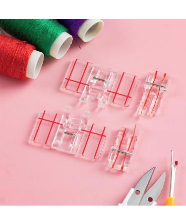 PAGOW 1/4 Inch Sewing Machine Presser Foot 4PCS - Brother, Singer, Babylock Accessories - Low Shank Household Sewing Machine - 2 Styles - White+Red - Buy Online on GoSupps.com