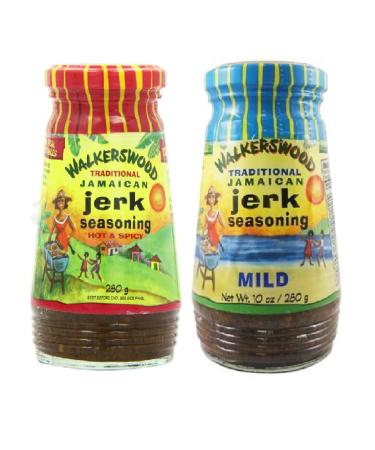 Walkerswood Traditional Jamaican Seasoning - Mild 280g and Hot & Spicy 280g - in a Premier Life Store Box