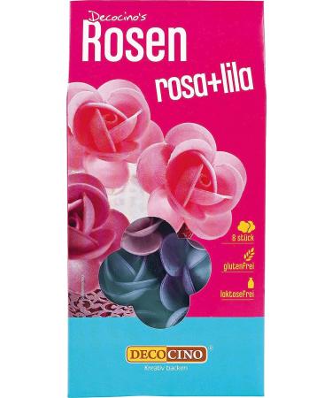 Decocino roses from eating paper Lila & Rosa (2 x 8 pieces)-as edible flowers for wedding decorations & birthday decorations on cakes cakes cup cakes muffins! - Buy Online on GoSupps.com