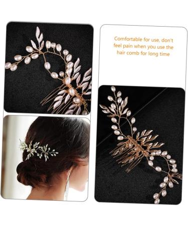 Healeved Piece Pearl Hair Comb Tiara Wedding Pearl Leaf Hair Comb Decorative Accessories Pearl Tiara Pearl Wedding Hair Wedding Hair Comb Hair Topper Bridal Clip Beads Alloy Prom Bridesmaid - Buy Online on GoSupps.com