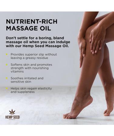 Hemp Seed Massage & Body Oil - Nourishing Vegan Oil with Apricot & Almond - 8 fl. oz. - Moisturizing & Cruelty Free Lavender - Buy Online on GoSupps.com