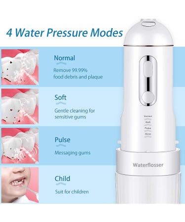 Cordless Waterproof Water Flosser for Teeth Cleaning - 4 Modes, Home & Travel - White - Buy Online on GoSupps.com