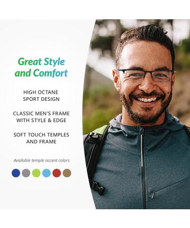 SAV Eyewear Men's Sportex AR4150 Blue Reading Glasses - 1.5x Magnification 29mm - International Shipping Available - Buy Online on GoSupps.com
