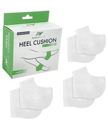 Silicone Heel Cups for Cracked Heel Treatment- Moisturizing Socks Heel Protectors for Heel Pain Relief - Plantar Fasciitis  Achilles Tendonitis  Heel Spurs  Callus and Bruised Heel Treatment