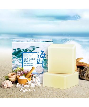 AJUMKER Sea Salt Soap Skin care Soap Handmade Goat Milk Cleaner Facial Repair Pimple Pores Removal Acne Treatment Moisturizing Face Care Soap - Buy Online on GoSupps.com