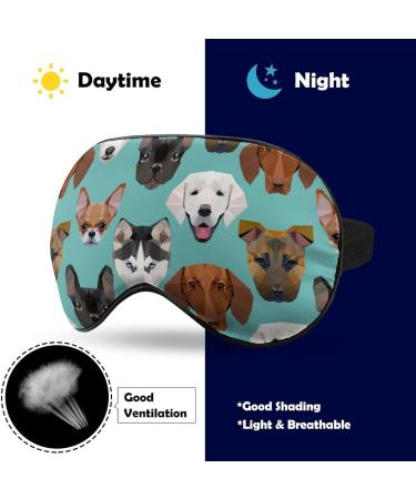 Polygonal Dogs Sleep Mask - Adjustable Eye Cover for Sleeping - Block Light for Night Travel - Men Women - Buy Online on GoSupps.com