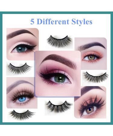 5 Pairs Reusable Magnetic Lashes and Eyeliner Kit Best Magnetic Eyeliner for Natural Magnetic Lashes Set Comes with 2 Tubes of Magnetic Eyeliner - Buy Online on GoSupps.com