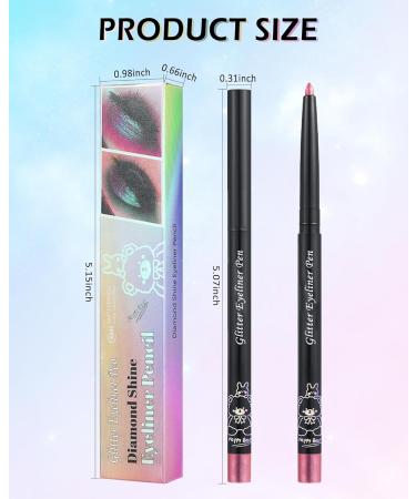 Glitter Colored Eyeliner Gel Pencil Chameleon Metallic Shimmer Pink Gel Eyeliner Pen Longlasting Waterproof Eye Liner Eyeshadow Cream Stick for Women Eye Makeup delineador de ojos contra el agua-02# - Buy Online on GoSupps.com