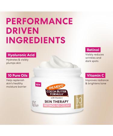 Palmer's Cocoa Butter Formula Face Cream Skin Therapy Retinol-10 Moisturizer 2.7 Oz Vitamin E & Hyaluronic Acid Helps Reduce Fine Lines & Uneven Skin Tone 48Hr Moisture Dermatologist Approved - Buy Online on GoSupps.com