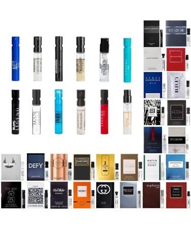 Mens Cologne Sampler Sets - Lot of 12 Designer Cologne Samples for Men.