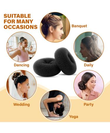 Extra Large 6-Inch Hair Bun Donut for Bridal & Hollywood Styles Choose Brown Black or Blonde | Hair-So Black - Buy Online on GoSupps.com