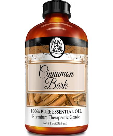 Oil of Youth Essential Oils 8oz - Cinnamon Bark Essential Oil - 8 Fluid Ounces - Bulk Cinnamon Bark Oil