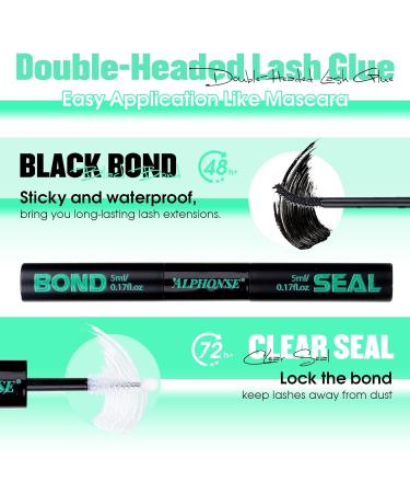Lash Bond and Seal Waterproof 2-in-1 Lash Glue - Strong Hold Long Lasting Lash Extension Adhesive | ALPHONSE C. Bond-Seal - Buy Online on GoSupps.com