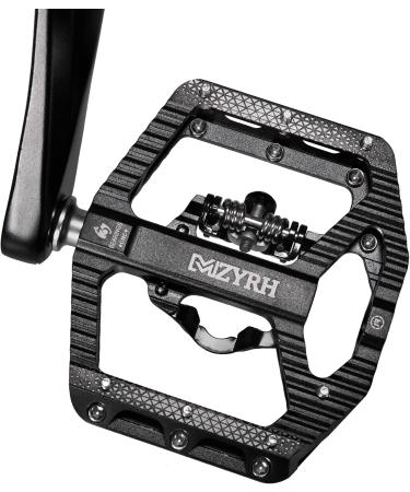 Black MZYRH MTB Mountain Bike Pedals with Cleats - Dual Function SPD Compatible, Sealed Clipless Aluminum, 3 Bearings - 9/16 Platform - Buy Online on GoSupps.com
