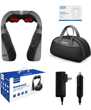 Zuukoo Health Shiatsu Shoulder Massager with Heat - Electric Deep Tissue Kneading Pillow for Neck and Back - Full Body Massager with Carrying Bag - Great Gift for Men/Women - Buy Online on GoSupps.com