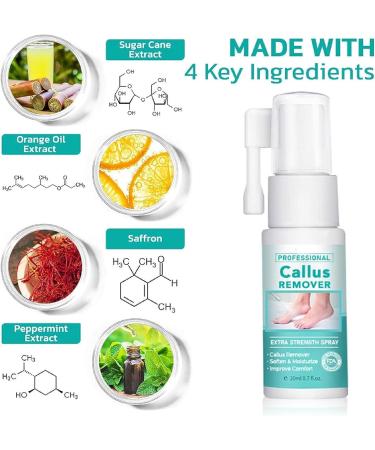 Professional Callus Remover Extra Strength Spray Foot Callus Removal Spray Foot Peeling Spray for Remove Dead Skin and Calluses on Feet (1Pcs) - Buy Online on GoSupps.com