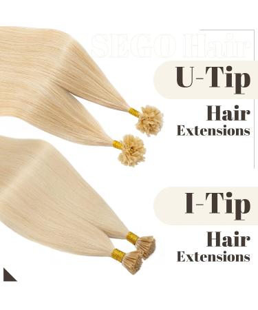 SEGO Real Hair Extensions - 100 Strands U-Tip Keratin Hair - Light Blonde #613 (18 inches / 45cm) - Premium Quality Human Hair - Buy Online on GoSupps.com