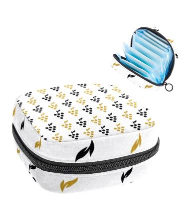 Golden Black Creative Grape Patterns Women's Bonde Storage Pocket Feminine menstrual cup bag Stillpad holder tampon bags portable period bag for women teen girls 1 piece of colorful 6
