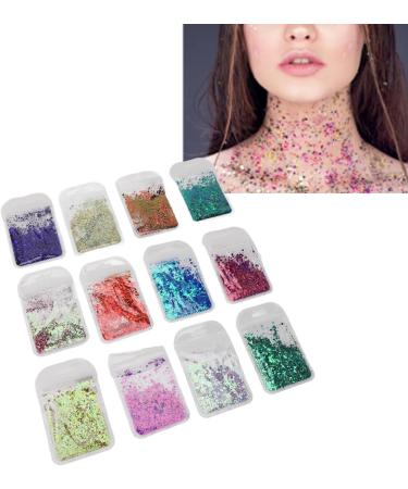 12 Colors Chunky Holographic Body Glitter Gel - Face Nail Art & Halloween Sparkles - Buy Online on GoSupps.com