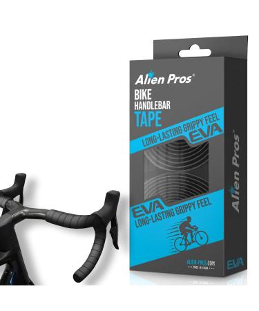 ALIEN PROS Bike Handlebar Tape EVA (Set of 2) Black Red White Blue Pink Green - Enhance Your Bike Grip with These Bicycle Handle bar Tape - Wrap Your Bike for an Awesome Comfortable Ride Black - Set of 2