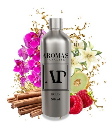 Inspired by Hilton Luxury Hotel Gold for Aroma Oil Scent Diffusers - Luxurious Essential Oils Blend with Hints of Geranium Lily of The Valley Raspberry & Honeydew Kissed by Sandalwood (500ML) 3.38 Fl Oz (Pack of 1)