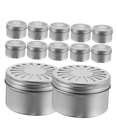 Artibetter 12er box empty candle doses auto-aromatherapies Lip balsamic boxes made of sheet metal biscuit boxes storage container Round metal can fragrance-perfume box aromatic aluminum diffuser