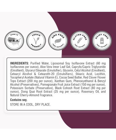 Supersmart Phyto-Estrogen Cream with Pomegranate Juice Extract | Non-GMO Gluten Free Liposomal Absorption | 2 Oz - Best Natural Oestrone Supplement - Buy Online on GoSupps.com