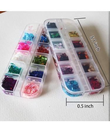 24 Color/Set 3D Butterfly Nail Art Glitter Sequins - Colorful Sparkle Sticker Decals for Manicure - Buy Online on GoSupps.com