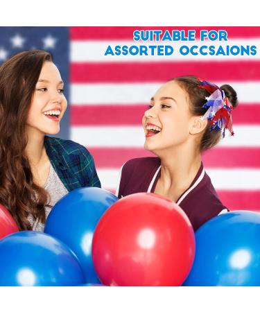 Retrowavy 8 Pcs American Hair Ties: White & Blue Patriotic Scrunchies for Women | 4th of July Ponytail Holders & Independence Day Party Accessories - Buy Online on GoSupps.com