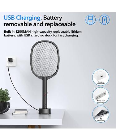 2 in 1 Electric Fly Swatter & Mosquito Zapper 4000V | USB Charging Base | Powerful Bug Zapper Racket | Indoor/Outdoor Use - Buy Online on GoSupps.com
