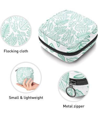 Women's Bonds Storage Pockets Stillpad - Hand-Drawn Monstera Leaves Pattern Portable Period Kit | Stylish Feminine Product Bag - Buy Online on GoSupps.com