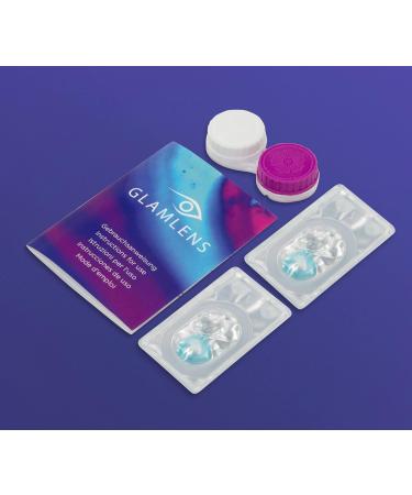 Buy Glamlens Colored Contact Lenses - Monthly Soft Hydrogel 2 Pieces + Lens Case - Amalfi Azul (Intensive Blue) - No Starch 0.0 Diopters - Natural Colors for a Flawless Look - Buy Online on GoSupps.com
