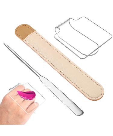 Palette de Maquillage Portable avec Spatule Inox Format Main Outil M lange Fond de Teint pour Professionnelles et Passionn es Usage Quotidien avec Pochette de Rangement