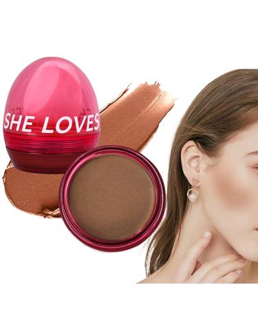 Blush Makeup Soft Cream Face Blusher with Makeup Sponge - Products Teen Girls Cosmetics for Home Shopping Gathering Dating Traveling Working Frifer 01# Bronze