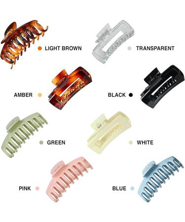 Hair Claw Clips Strong Hold 4 Rectangular Hairpins and 4 Strong Hold 4 inch Large Barrette Clamps for Thick Thin Fine Long Hair - Buy Online on GoSupps.com