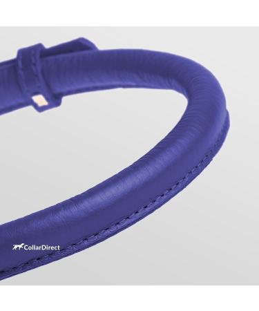 Collardirect Handmade Round Leather Dog Collar - Soft Padded Real Leather Adjustable for Small Dogs & Cats - Available in Black Pink Red Blue Purple (15-18 cm) - Buy Online on GoSupps.com