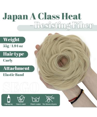 Buy SEGO Large Bun Hairpiece with Elastic Band - Blonde Hair Extensions & Ponytail Braids for Women - Perfect Hair Tie for Effortless Style - Buy Online on GoSupps.com