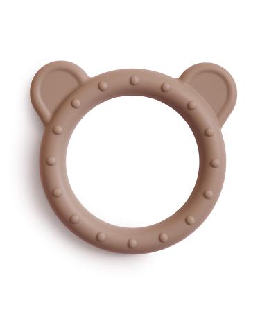 Mushie bite ring for babies made of bpa-free silicone |Promotes visual sense & motor skills baby |Teen Nursing Accessories |Safe & high quality for toddlers children boys & girls |B r Design (natural) bear (of course).Naturally