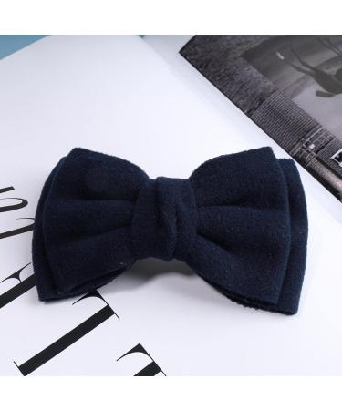 Andelaisi Vintage Bow Hair Barrettes Bow Hair Clips Winter Thick Hair Clip Barrette Retro Bowknot Hair Accessory for Women and Girls Headdress (Navy blue) Blue Navy - Buy Online on GoSupps.com