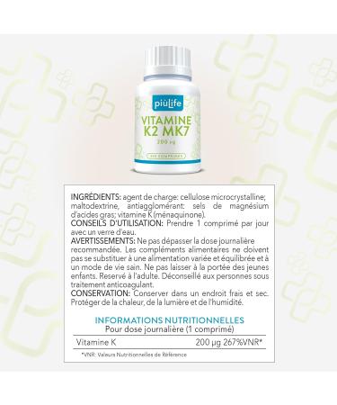 Vitamine K2 Mk7 200 mcg m nachinone 100% All-Trans 1 Par Jour Vit K2 Vitamine K pour la solidit osseuse & la mobilit articulaire 360 mini-comprim s Pi Life 360 unit (Lot de 1) - Buy Online on GoSupps.com