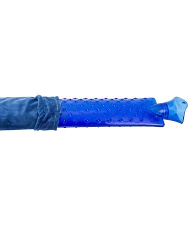 Long Hot Water Bottle with Cover for Neck Shoulder & Stomach 80cm / 2.5L Blue | Comfort & Relief - Buy Online on GoSupps.com