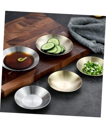 MAGICLULU Condiment Plate Cold Dish Bowl for Prep Dishes for Cooking Large Dinner Plates Tasting Dishes Sauce Serving Dishes Pinch Prep Bowls Sauce Plates Stainless Steel 304 Headset Camping 10X10X2CM Gold - Buy Online on GoSupps.com