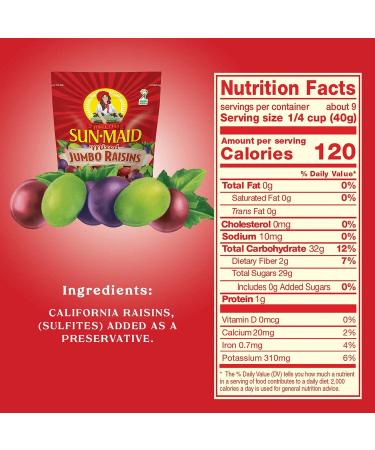 Sun Maid Mixed Jumbo Raisins 12-Ounce Pouches - Pack of 5 | Premium Quality Raisins for Snacking and Baking - Buy Online on GoSupps.com