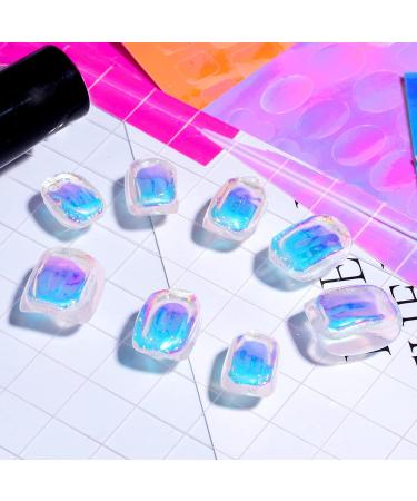 HINZIC 16 Sheets Aurora Nail Foil Stickers - Holographic Iridescent Nail Decals for DIY Nail Art - Women Girls - Buy Online on GoSupps.com