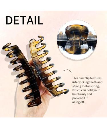 6 Pack Large Clear Leopard Black Brown Octopus Hair Claw Clips for Women - Fancy Hair Accessories - Buy Online on GoSupps.com