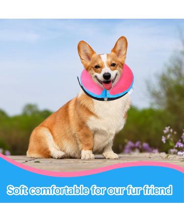 FWLWTWSS Inflatable Protective Collar for Dogs & Cats | Adjustable Velcro Fastener | Leak Protection for Recovery After Operations (Pink Size M: 20.3cm-30.5cm) - Buy Online on GoSupps.com