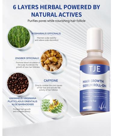 S rum de croissance des cheveux roll-on 50 ml | 3 % d'extrait de romarin + caf ine + niacinamide + biotine | Avec gingembre et aloe vera | Ne pas rincer p n tre rapidement | Pour cheveux clairsem s - Buy Online on GoSupps.com