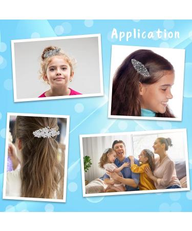 Molain 3 Pcs Large Diamante Flower Leafy Barrette Bridal Wedding Hairpins - Vintage Crystal Pearl Design Hair Clip for Women Girls (Style B) - Buy Online on GoSupps.com